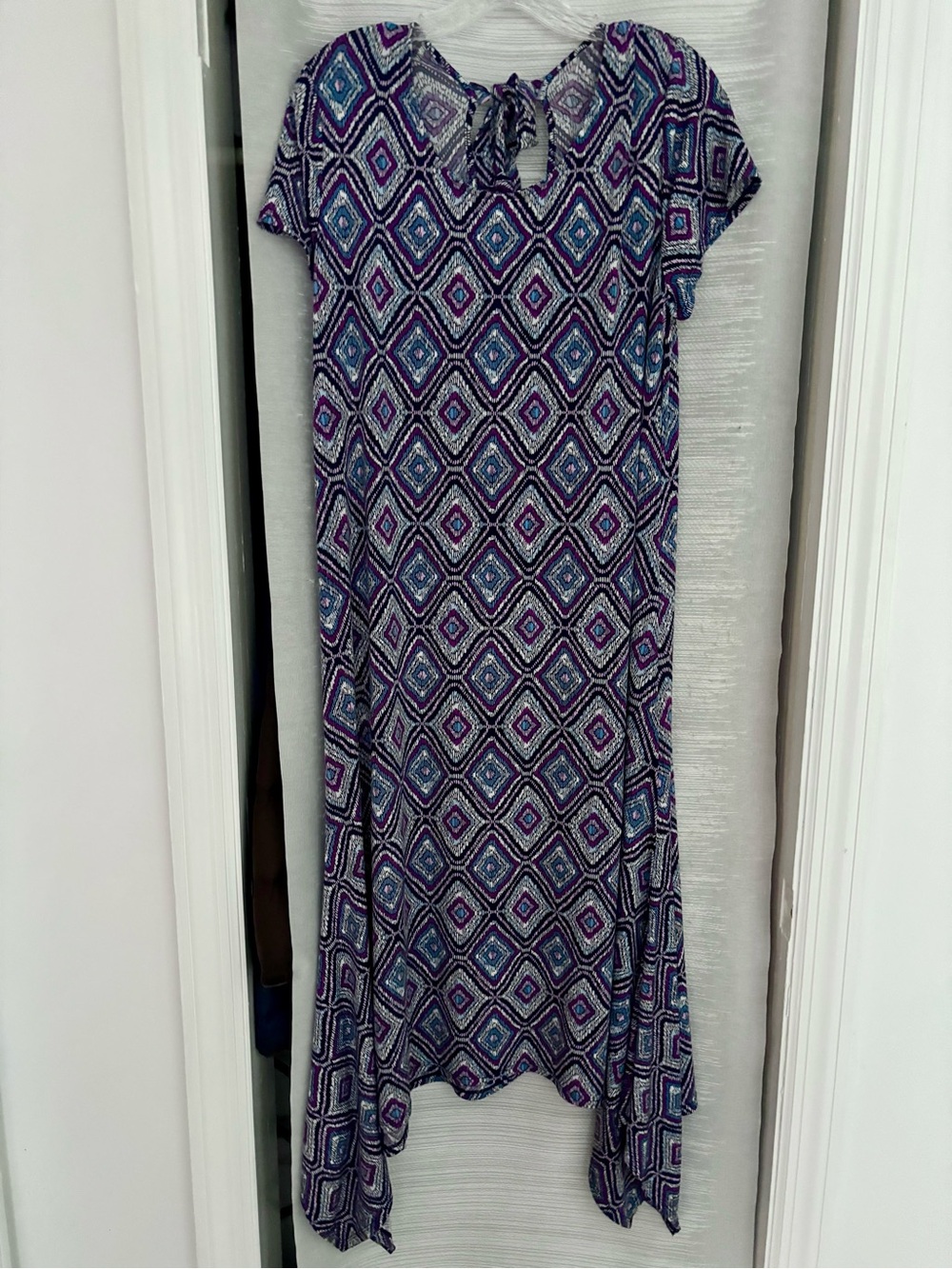 Chico’s Purple Geometric Tie-Back Women’s Dress